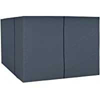paramondo Pared Lateral para Deluxe Gazebo Pabellón de jardín Cenador- Antracita - Solapa Color Burdeos- Pack de 4